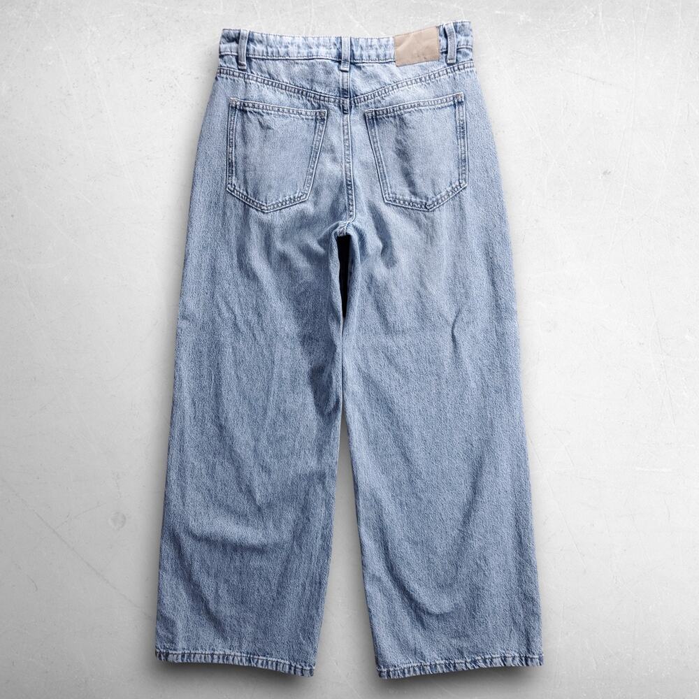 Cotton:On Relaxed Wide Leg Jeans 100% Cotton Denim Women 6 Light Blue Skater 90s - Picture 3 of 13